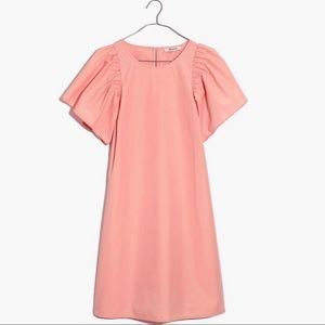 NWT MADEWELL Poplin Flutter-Sleeve Shift Dress SIZE XS